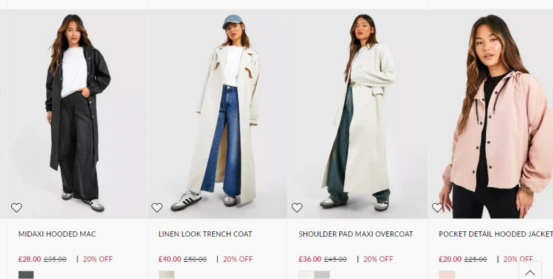 Boohoo coats