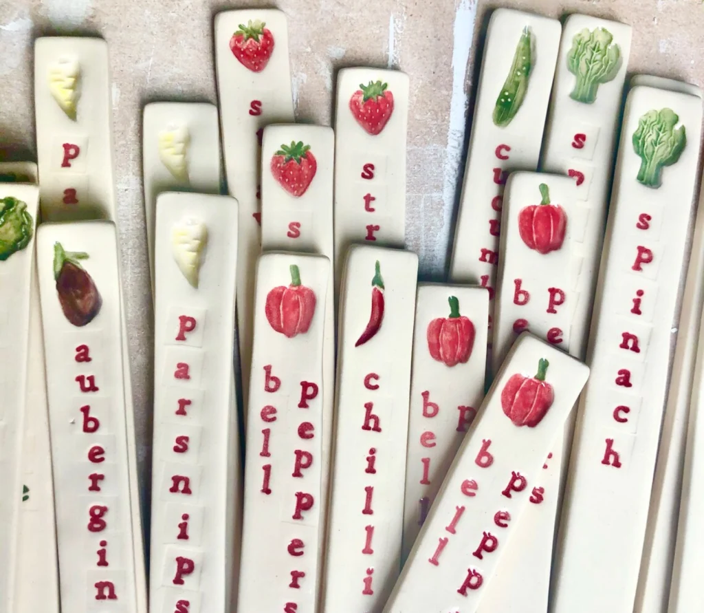 Handmade Ceramic Plant Markers - best gardening gift