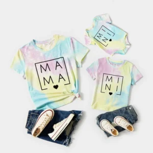 Mommy and Me Short-sleeve Letter Print Tee
