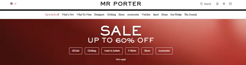 mr porter 60% off 4th of july